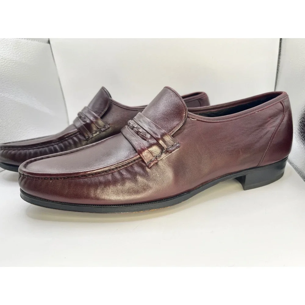 Florsheim Imperial Quality Burgundy Leather‎ Braided Loafers 9.5 E Comfortech